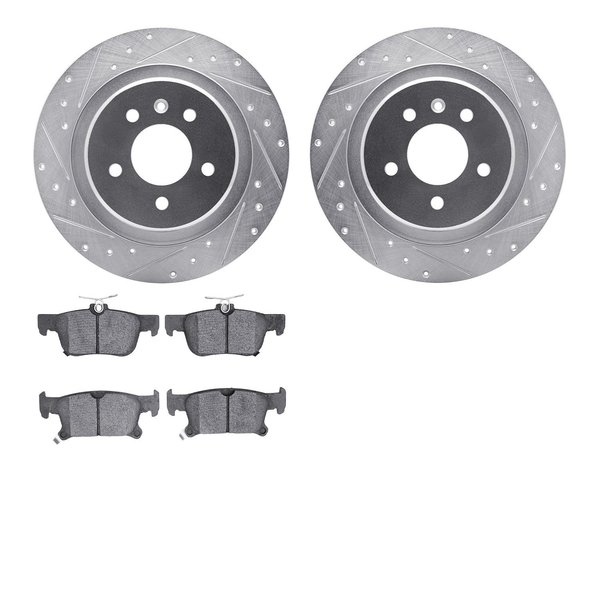 Dynamic Friction Co 7302-45034, Rotors-Drilled and Slotted-Silver with 3000 Series Ceramic Brake Pads, Zinc Coated 7302-45034